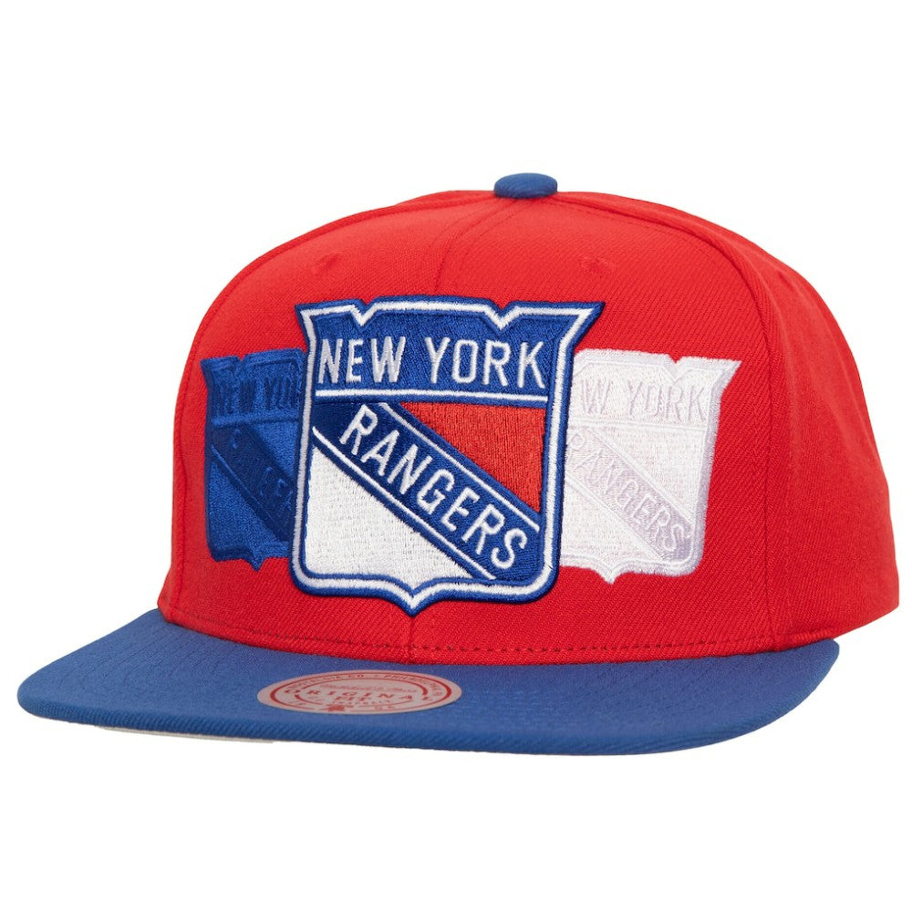 New York Rangers Mitchell & Ness Soul Triple Up Snapback Hat Red