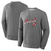 New Jersey Devils Fanatics Decades Collection Legendary Fleece Pullover Sweatshirt Heather Gray