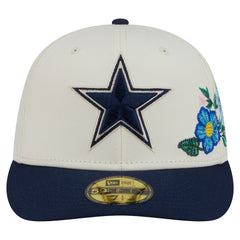 Dallas Cowboys New Era Tonal Florals 59FIFTY Fitted Hat - Cream/Navy for sale