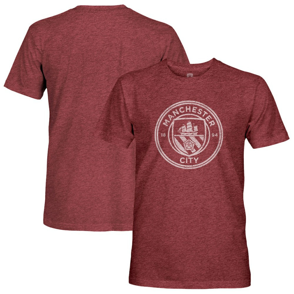 Manchester City 1863FC Mono Badge Retro Tri-Blend T-Shirt - Maroon outlet