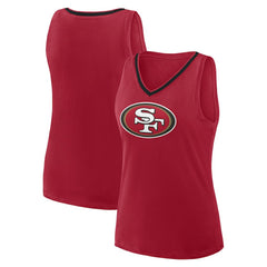 San Francisco 49ers Logo Athletic Women's Plus Size Stellar Win V-Neck Tank Top - Scarlet sale