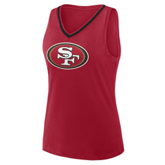 San Francisco 49ers Logo Athletic Women's Plus Size Stellar Win V-Neck Tank Top - Scarlet sale