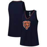 Chicago Bears Logo Athletic Women's Plus Size Stellar Win V-Neck Tank Top - Navy on sale