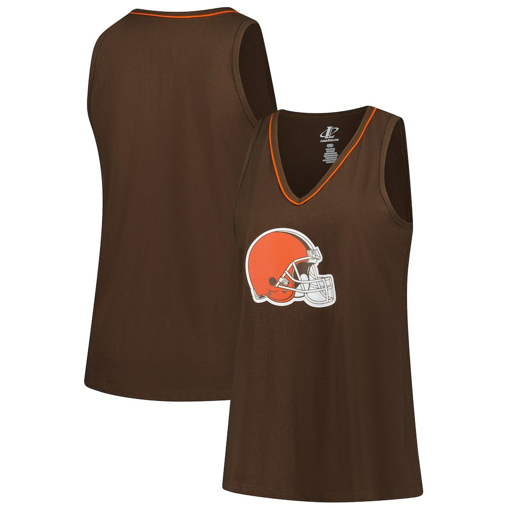 Cleveland Browns Logo Athletic Women's Plus Size Stellar Win V-Neck Tank Top - Brown online
