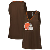 Cleveland Browns Logo Athletic Women's Plus Size Stellar Win V-Neck Tank Top - Brown online