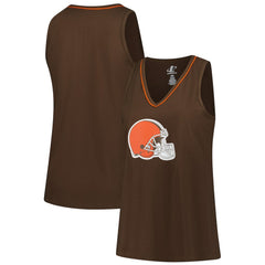 Cleveland Browns Logo Athletic Women's Plus Size Stellar Win V-Neck Tank Top - Brown online