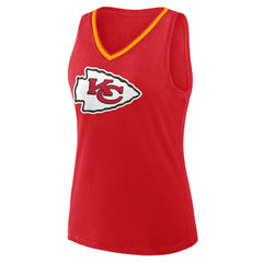 Kansas City Chiefs Logo Athletic Women's Plus Size Stellar Win V-Neck Tank Top - Red on sale