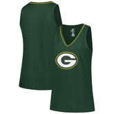 Green Bay Packers Logo Athletic Women's Plus Size Stellar Win V-Neck Tank Top - Green online