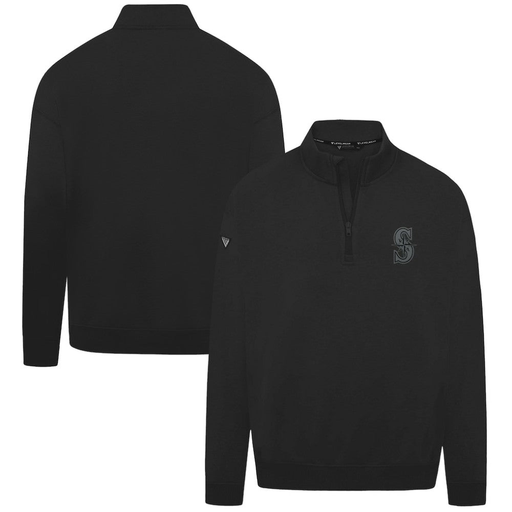 Seattle Mariners Levelwear Murray Nightfall Quarter-Zip Top - Black