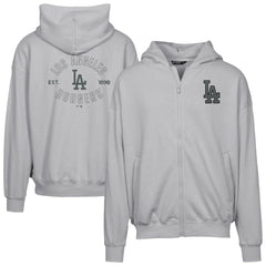 Los Angeles Dodgers Levelwear Uphill Abyssal Full-Zip Hoodie - Gray