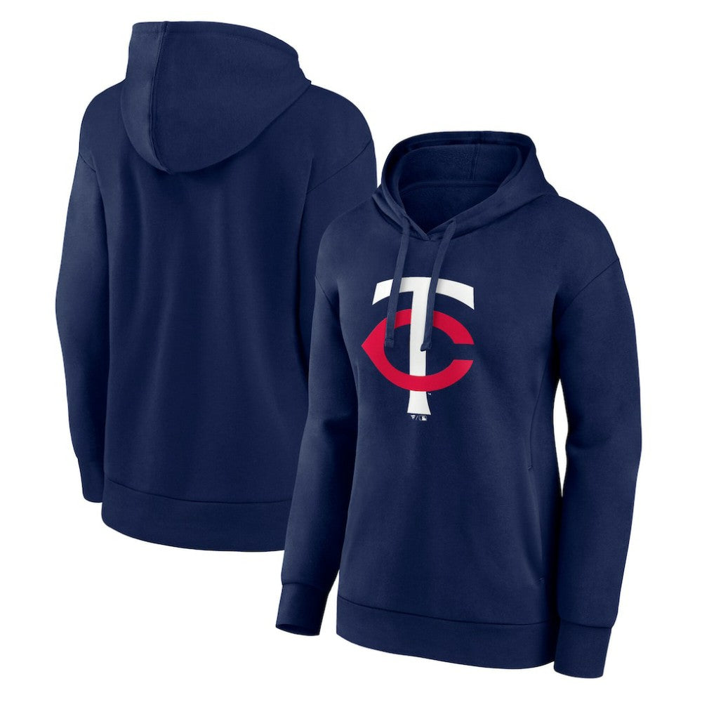 Minnesota Twins Women's Core Logo Pullover Hoodie - Navy