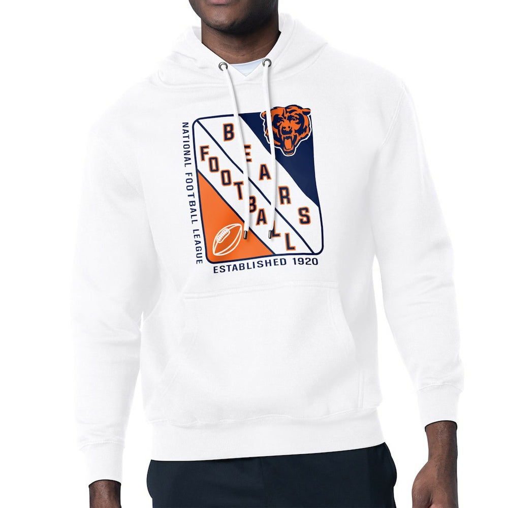 Chicago Bears Starter Shield Logo Pullover Hoodie - White cheap