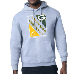 Green Bay Packers Starter Shield Logo Pullover Hoodie - Heather Gray outlet