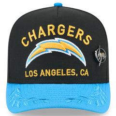Los Angeles Chargers New Era 2025 NFL Draft On Stage A-Frame 59FIFTY Fitted Hat - Black/Powder Blue cheap