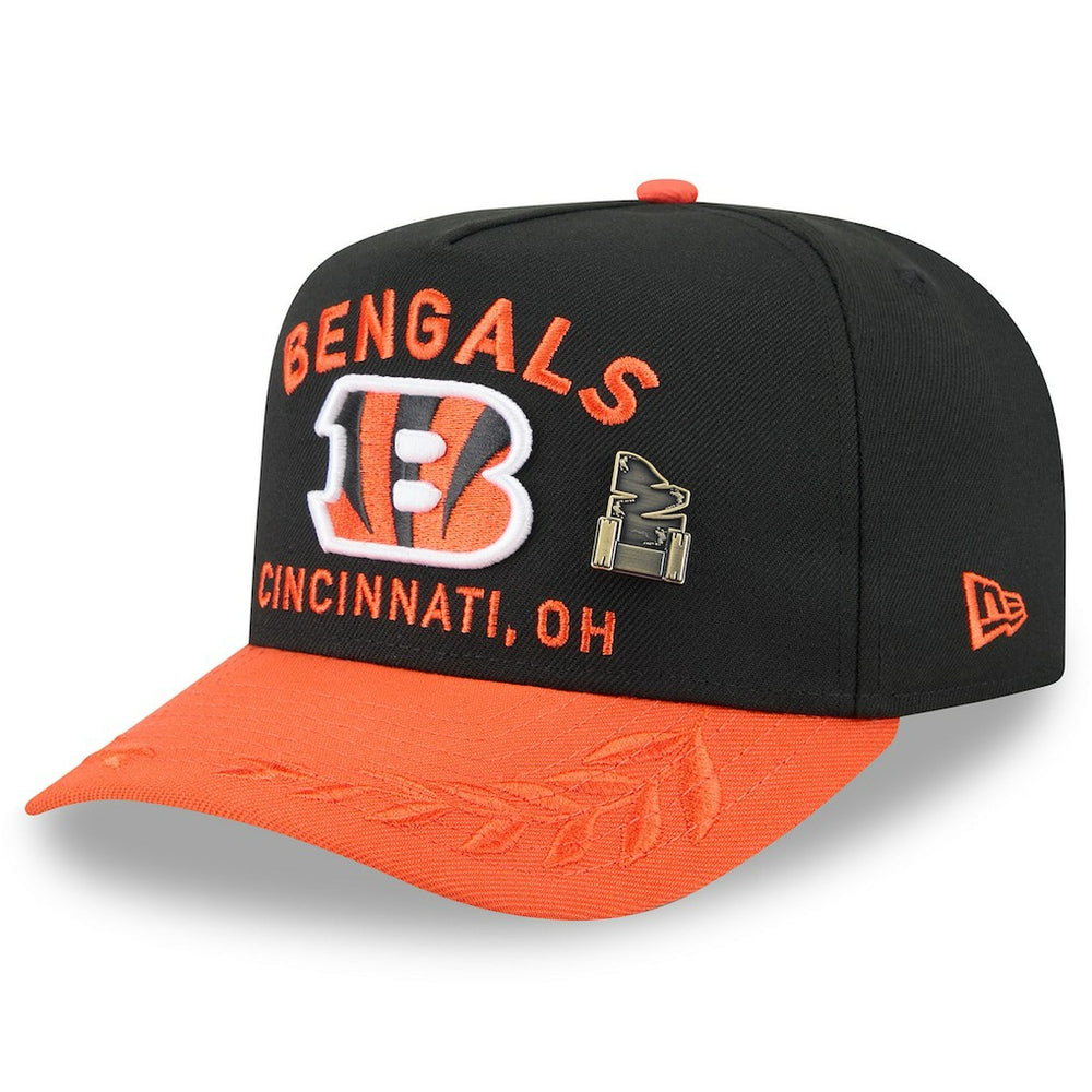 Cincinnati Bengals New Era 2025 NFL Draft On Stage A-Frame 59FIFTY Fitted Hat - Black/Orange on sale