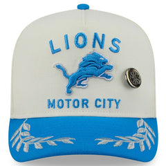 Detroit Lions New Era 2025 NFL Draft A-Frame 59FIFTY Fitted Hat - Cream/Blue on sale