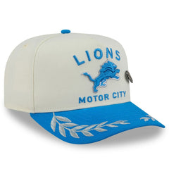 Detroit Lions New Era 2025 NFL Draft A-Frame 59FIFTY Fitted Hat - Cream/Blue on sale