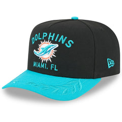 Miami Dolphins New Era 2025 NFL Draft A-Frame 9FIFTY Snapback Hat - Black/Aqua discount