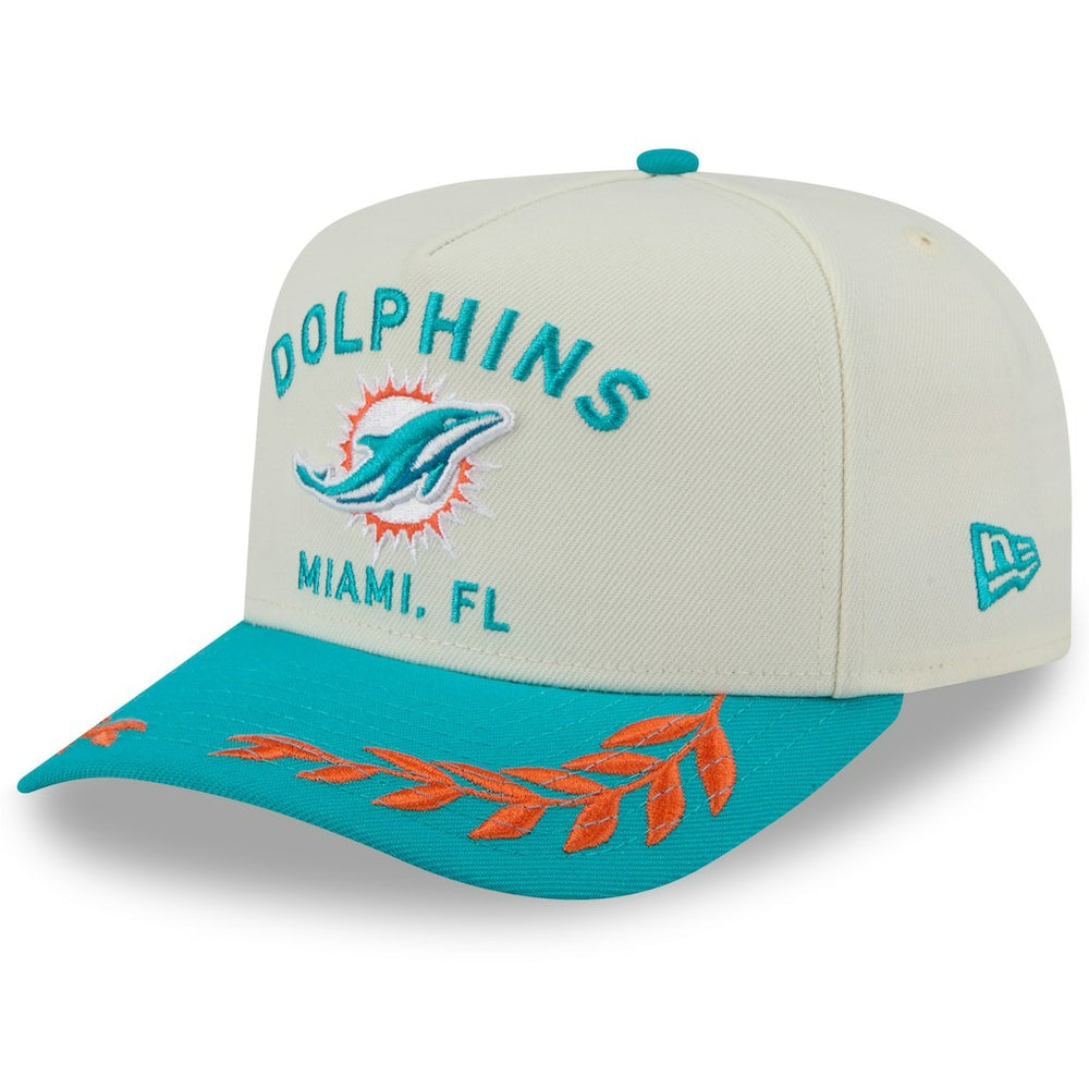 Miami Dolphins New Era 2025 NFL Draft A-Frame 9FIFTY Snapback Hat - Cream/Aqua for sale