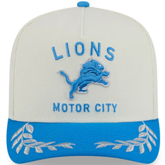 Detroit Lions New Era 2025 NFL Draft A-Frame 9FIFTY Snapback Hat - Cream/Blue on sale