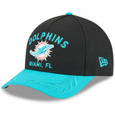Miami Dolphins New Era 2025 NFL Draft 9FORTY A-Frame M-Crown Adjustable Hat - Black/Aqua online