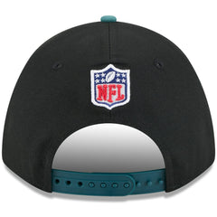Philadelphia Eagles New Era 2025 NFL Draft 9FORTY A-Frame M-Crown Adjustable Hat - Black/Midnight Green sale
