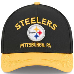 Pittsburgh Steelers New Era 2025 NFL Draft 9FORTY A-Frame M-Crown Adjustable Hat - Black/Gold online