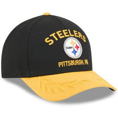 Pittsburgh Steelers New Era 2025 NFL Draft 9FORTY A-Frame M-Crown Adjustable Hat - Black/Gold online