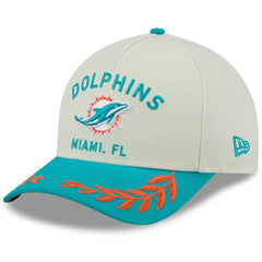 Miami Dolphins New Era 2025 NFL Draft 9FORTY A-Frame M-Crown Adjustable Hat - Cream/Aqua cheap