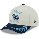 Tennessee Titans New Era 2025 NFL Draft 9FORTY A-Frame M-Crown Adjustable Hat - Cream/Navy cheap