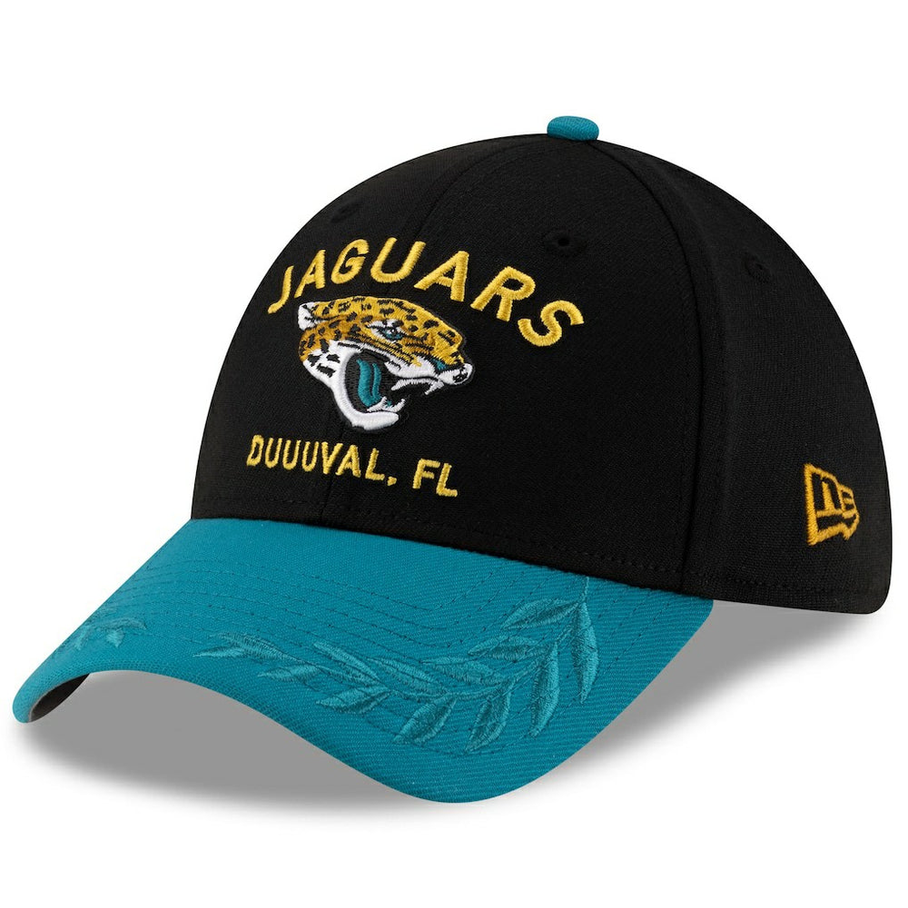 Jacksonville Jaguars New Era 2025 NFL Draft 39THIRTY Flex Hat - Black/Teal on sale