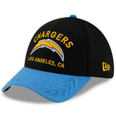 Los Angeles Chargers New Era 2025 NFL Draft 39THIRTY Flex Hat - Black/Powder Blue cheap