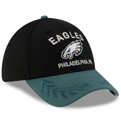 Philadelphia Eagles New Era 2025 NFL Draft 39THIRTY Flex Hat - Black/Midnight Green discount