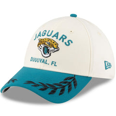 Jacksonville Jaguars New Era 2025 NFL Draft 39THIRTY Flex Hat - Cream/Teal sale