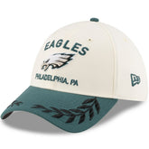 Philadelphia Eagles New Era 2025 NFL Draft 39THIRTY Flex Hat - Cream/Midnight Green cheap