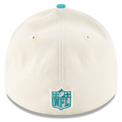 Miami Dolphins New Era 2025 NFL Draft 39THIRTY Flex Hat - Cream/Aqua discount