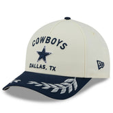 Dallas Cowboys New Era 2025 NFL Draft 9FORTY A-Frame M-Crown Adjustable Hat - Cream/Navy outlet