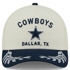 Dallas Cowboys New Era 2025 NFL Draft 9FORTY A-Frame M-Crown Adjustable Hat - Cream/Navy outlet
