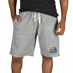 Los Angeles Dodgers Concepts Sport Mainstream Tri-Blend Shorts - Gray