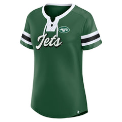 New York Jets Women's Original State Lace-Up T-Shirt - Green discount