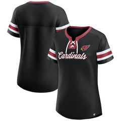 Arizona Cardinals Women's Original State Lace-Up T-Shirt - Black sale