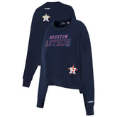 Houston Astros Pro Standard Women's Game Day Classics Crewneck Pullover Sweatshirt - Navy