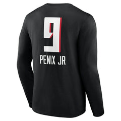 Michael Penix Jr. Atlanta Falcons Name & Number Team Wordmark Long Sleeve T-Shirt - Black online
