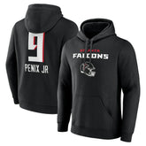Michael Penix Jr. Atlanta Falcons Name & Number Team Wordmark Pullover Hoodie - Black sale