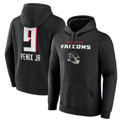 Michael Penix Jr. Atlanta Falcons Name & Number Team Wordmark Pullover Hoodie - Black sale