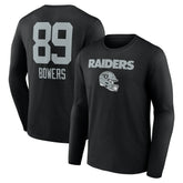 Brock Bowers Las Vegas Raiders Name & Number Team Wordmark Long Sleeve T-Shirt - Black outlet