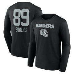 Brock Bowers Las Vegas Raiders Name & Number Team Wordmark Long Sleeve T-Shirt - Black outlet