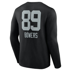 Brock Bowers Las Vegas Raiders Name & Number Team Wordmark Long Sleeve T-Shirt - Black outlet