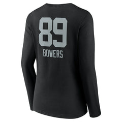Brock Bowers Las Vegas Raiders Women's Name & Number Team Wordmark Long Sleeve V-Neck T-Shirt - Black discount