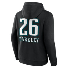 Saquon Barkley Philadelphia Eagles Name & Number Team Wordmark Pullover Hoodie - Black outlet